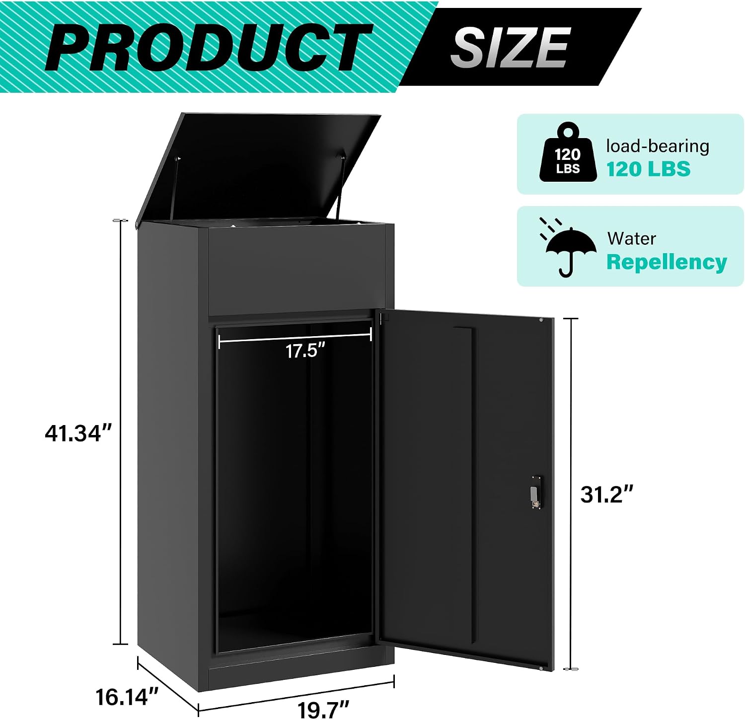 Large Package Delivery Box for Outside with Combination Lock,Parcel Drop Boxes Secure Storage, Anti-Theft Steel