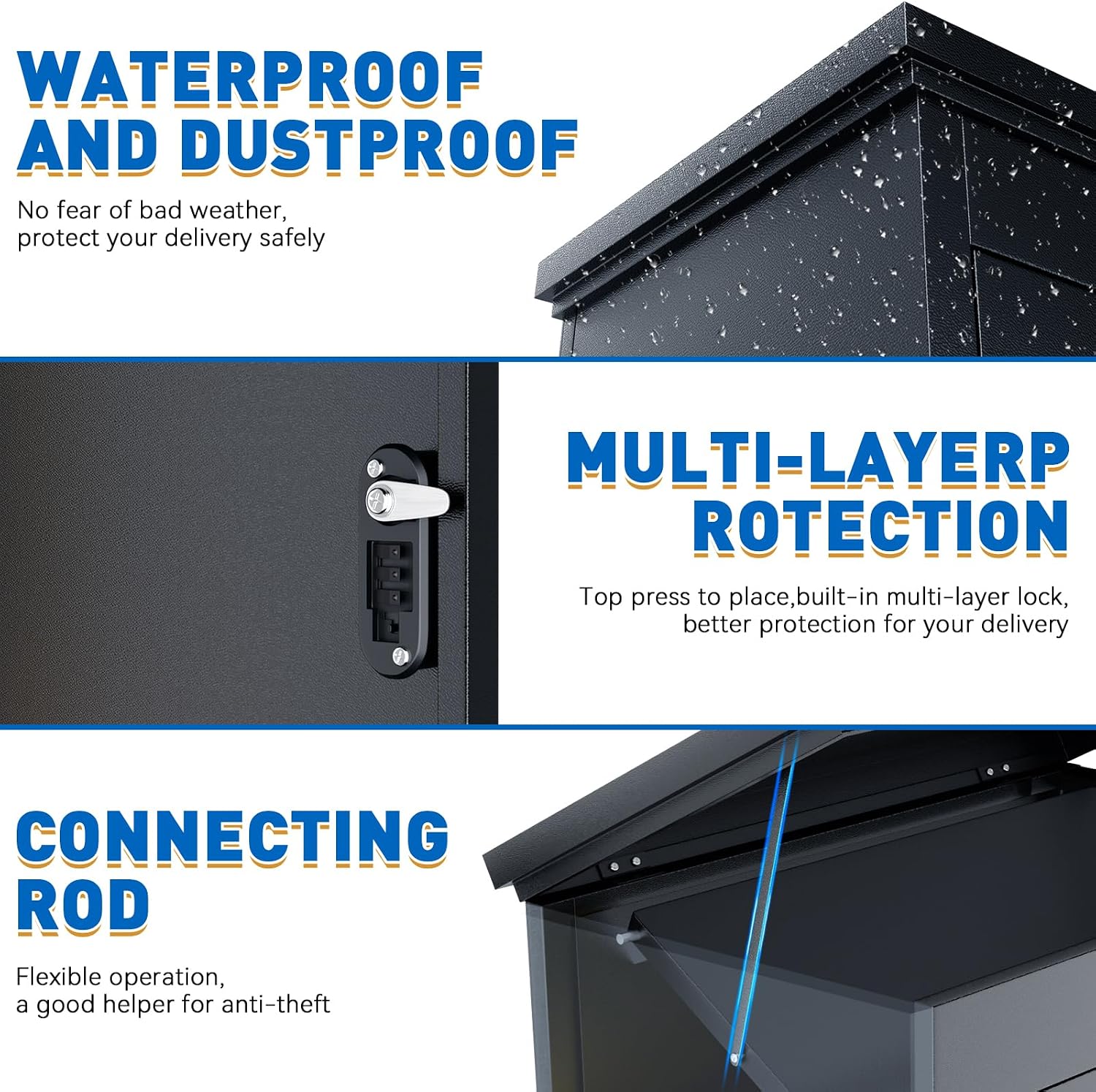 Package Delivery Boxes for Outside, Extra Large Parcel Drop Boxes with Secure Storage, Anti-Theft Galvanized