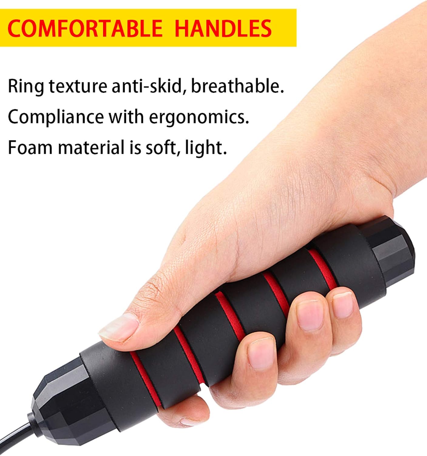 Jump Rope, Ball Bearings Tangle-Free Rapid Speed Cable Skipping Rope, Adjustable Jumping Ropes for Men, Women and