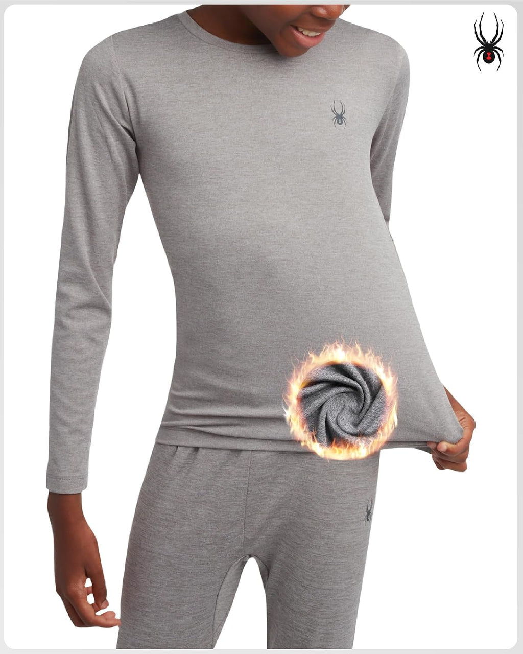 Kids Thermal Underwear Set - 2-Piece Moisture Wicking Stretch Soft | Soft Stretch Base Layer, Warm Breathable Comfort