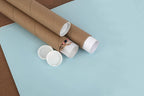 Kraft Mailing & Shipping Tubes with White End Caps 2 x 15 – Durable Cardboard Storage Tubes (Pack of 10)