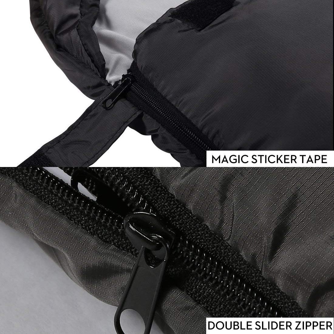 3-4 Season Sleeping Bag for Adults & Kids, Lightweight Warm Cold Weather Camping Bag with Waterproof Compression Sack