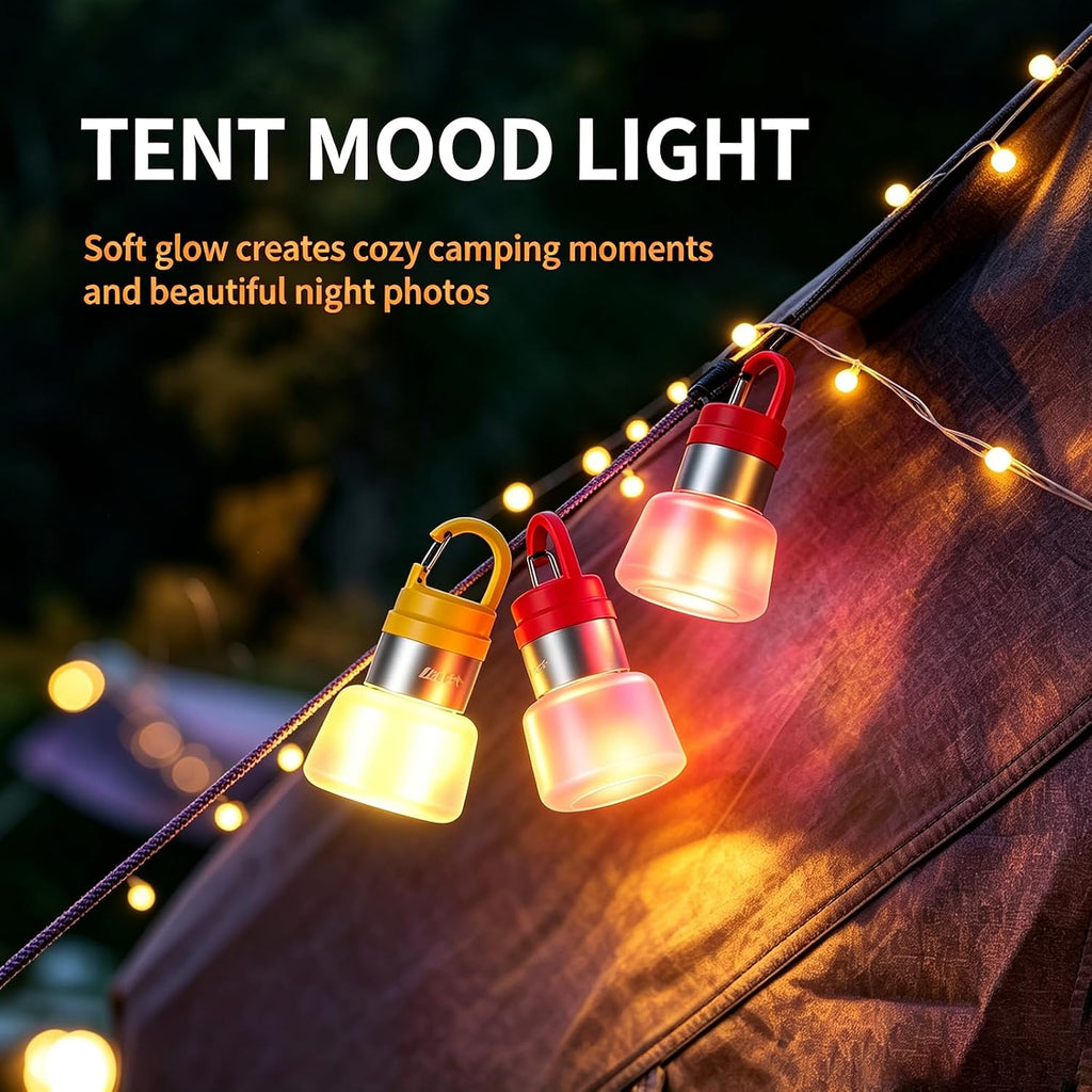 Portable LED Camping Light Detachable Light Head DIY Water Bottle Lamp, Rechargeable Lantern Hanging Tent Light, RGB