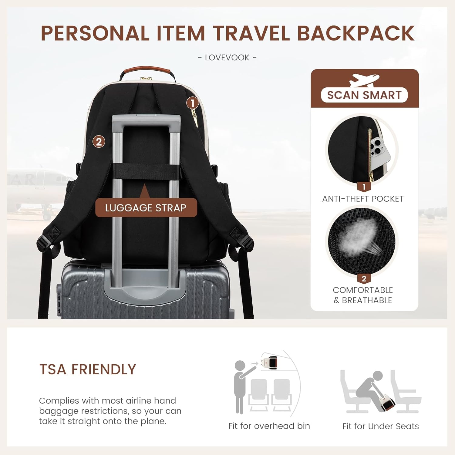 Laptop Backpack for Women with Pouch Pocket for Large Capacity Cup,15.6 Inch Laptop Computer Bag Travel Backpack