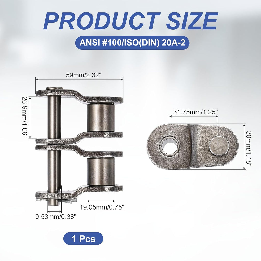 DTGN ANSI #100 Roller Chain Offset Half Link 31.75mm Pitch