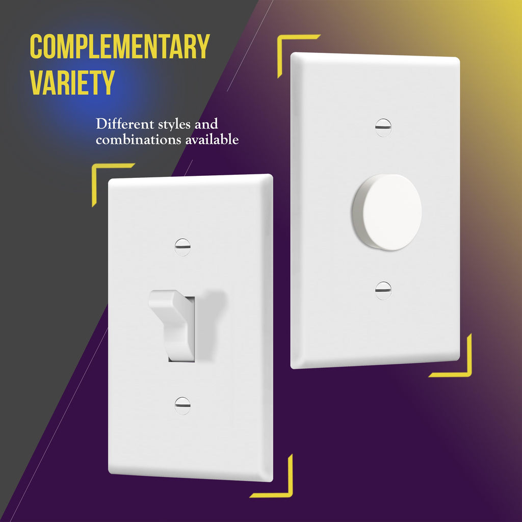 ENERLITES 5 Pack Light Switch Cover Plate for Toggle Wall Switch, White