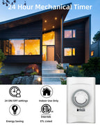 TAYMATIC 24-Hour in-Wall Mechanical Timer Light Switch, 15A