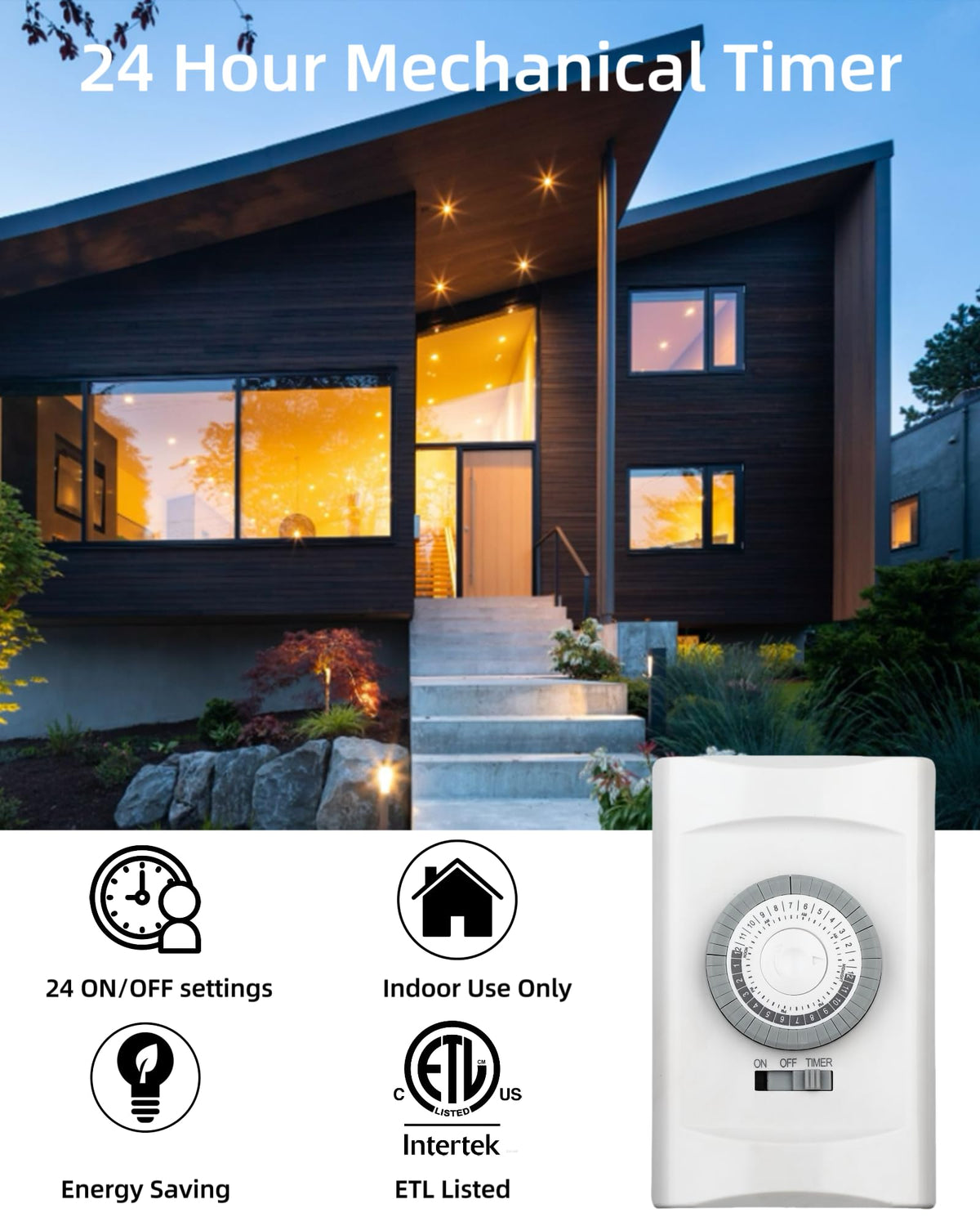 TAYMATIC 24-Hour in-Wall Mechanical Timer Light Switch, 15A