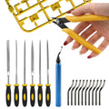 3D Print Deburring Tool Set with 10pc Multipurpose Blades Removing Burr 6Pcs Needle File 1pc Micro Wire Cutter Pliers