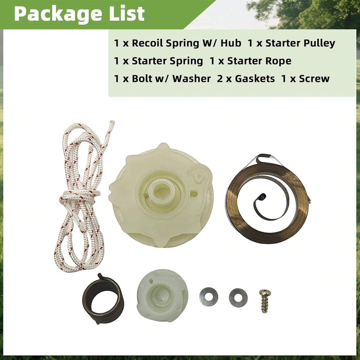 Chainsaw Recoil Starter Pulley Spring Kit Replacement Part 530071966