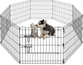 Dog Pen Pet Playpen Dog Fence Indoor Foldable Metal Wire Exercise Puppy Play Yard Pet Enclosure Outdoor 8 Panels 24