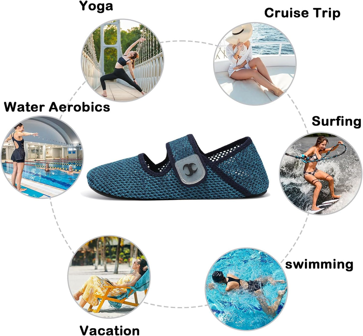 Water Shoes for Women Men Barefoot Beach Swim Aqua Socks Summer Wide Slides Sandals Quick Dry Pool River Sea Sock Shoes