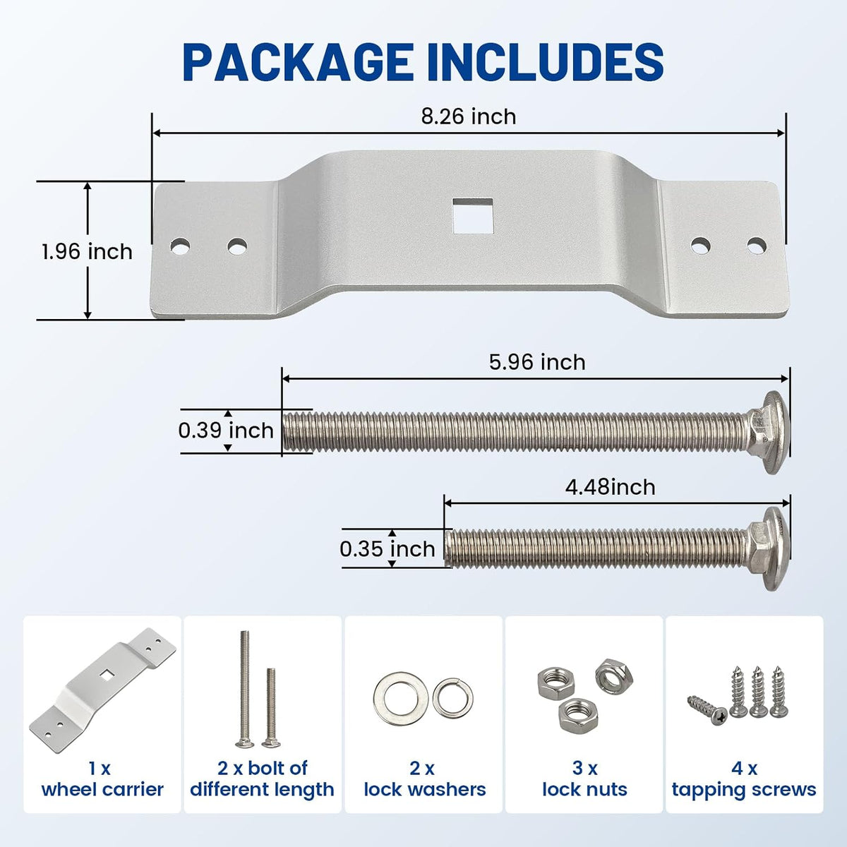 Spare Tire Carrier for Enclosed Trailer, Wall Mount Bracket Holder for Vehicle Cargo Van Truck, Aluminum Mount Fasten