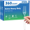 360 Count Clear Disposable Plastic Forks Heavy Duty Cutlery Set