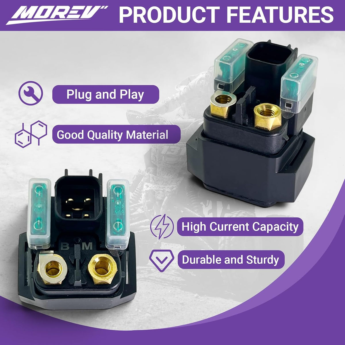 MOREV Starter Solenoid Relay Compatible with Yamaha Raptor 700 YFM700