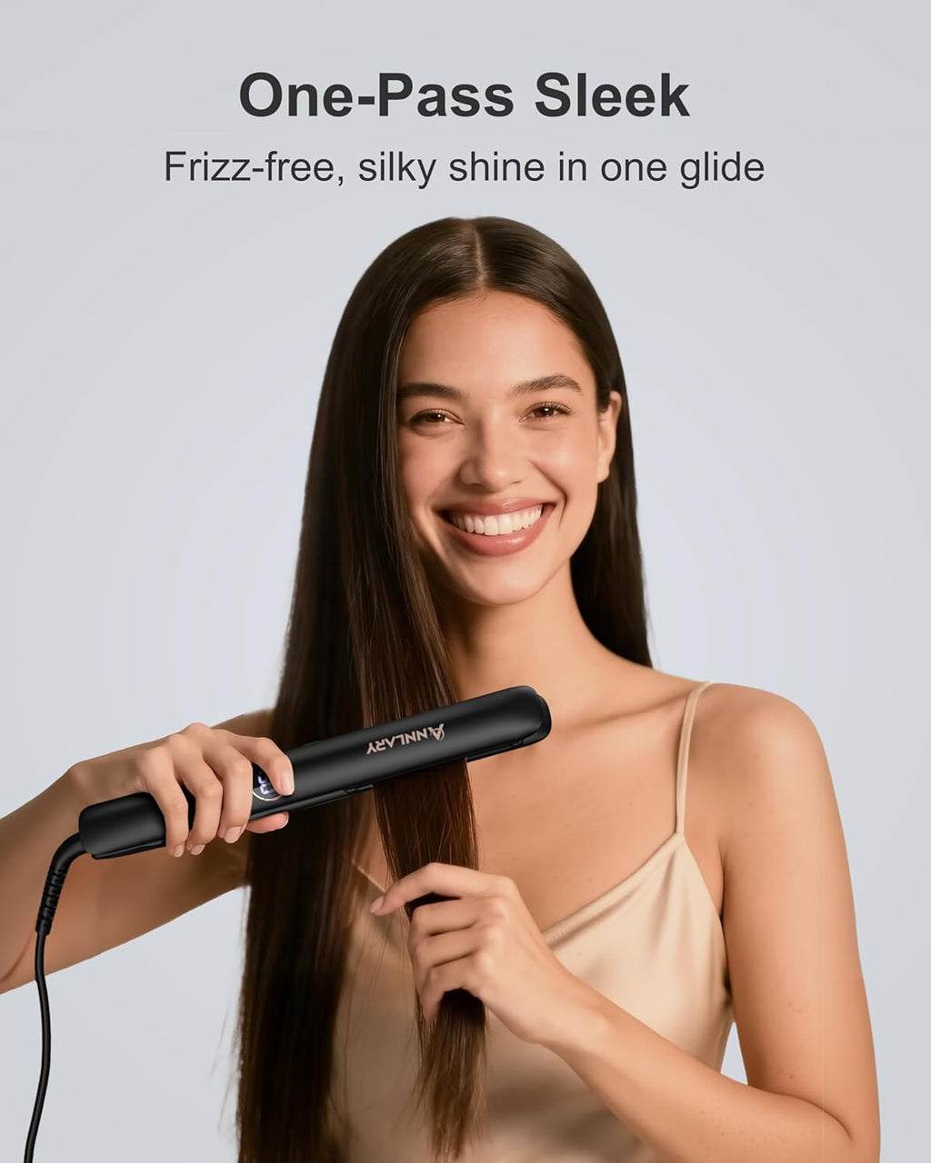 1 Inch Hair Straightener Flat Iron | 15s Fast Heating, Professional Titanium Ceramic Ionic Dual Voltage Straighteners