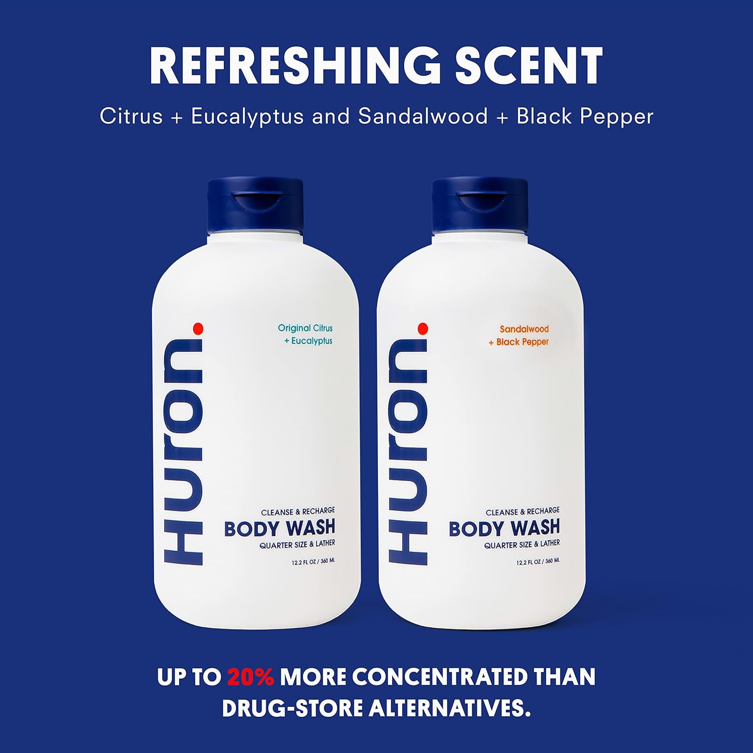 Body Wash for Men and Women, Hydrating Daily Cleanser with Citrus + Eucalyptus Scent, Moisturizing Shower Gel