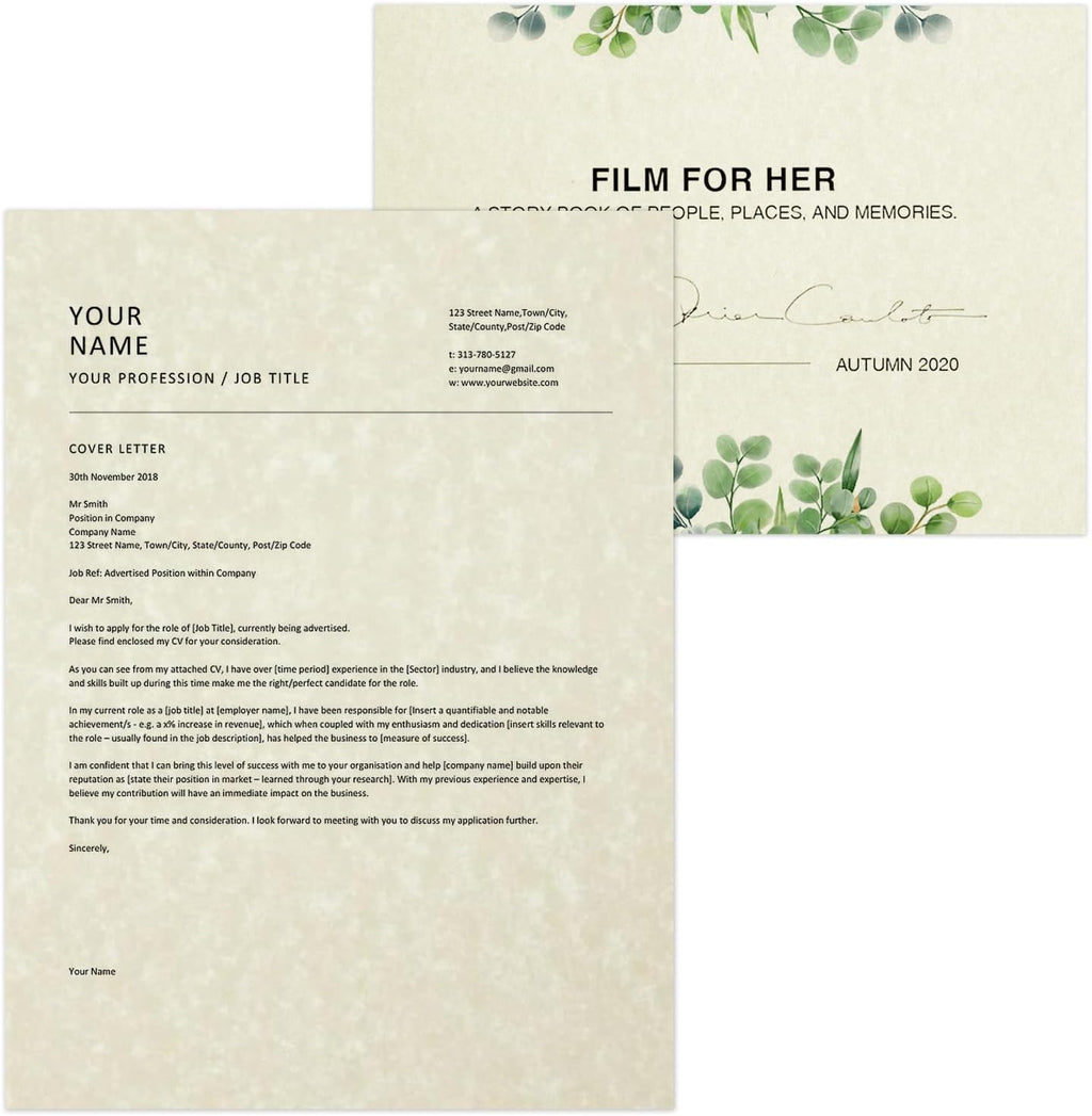 100 Sheets Certificate Paper, Resume Stationary Printer-Friendly Parchment Paper for Certificates, Resumes, Diplomas