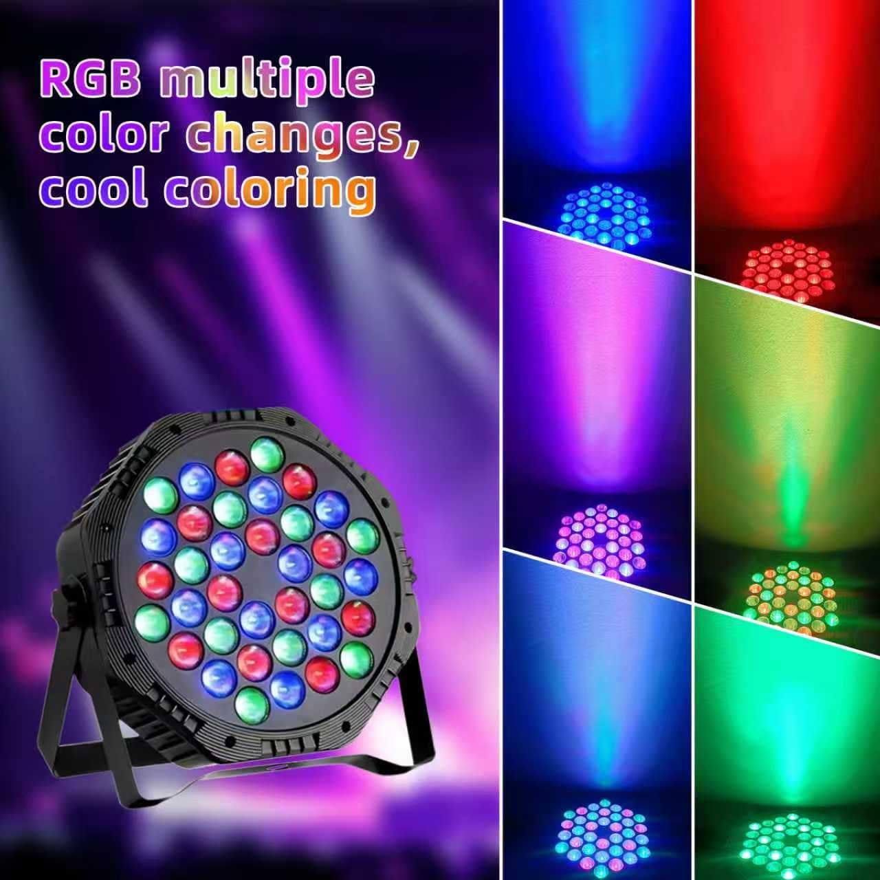 2-Packs 36LED Par Lights DJ Stage Light RGB | Sound Activated Control led stage DMX lights Uplighting for Wedding