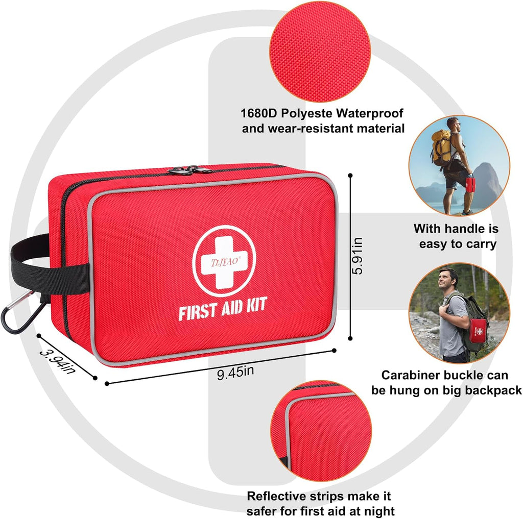 330 Piece First Aid Kit, Premium Waterproof Compact Trauma Medical Kits for Any Emergencies, Ideal for Home, Car
