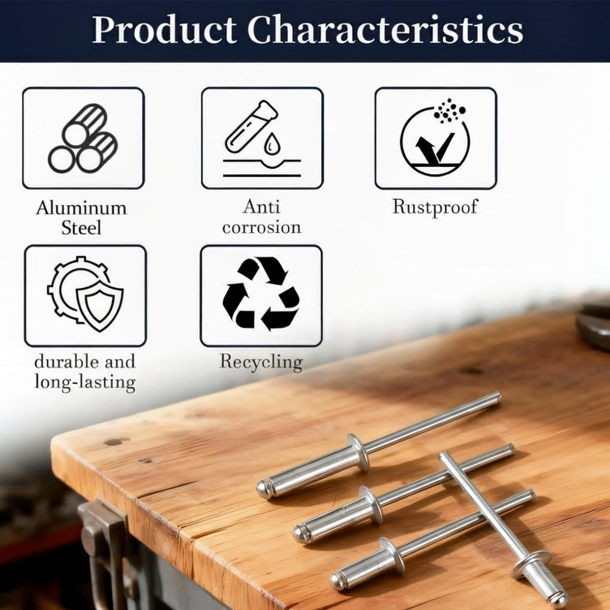 630Pcs Pop Rivets Assortment Kit Aluminum Rivet 3/32 1/8 5/32 3/16 1/4