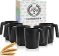 Unbreakable Coffee Mug Set - 6 Wheat Straw Reusable Cups | Dishwasher Safe Drinking Glasses | Alternative to Plastic
