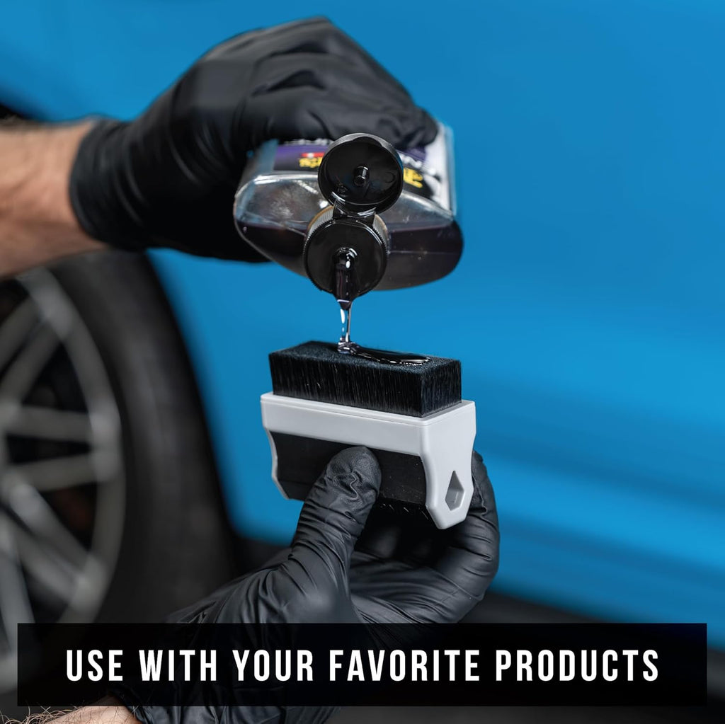V+ Tire Shine Applicator Brush for Car Detailing, with Stand | Automotive Tire Dressing Applicator Brush