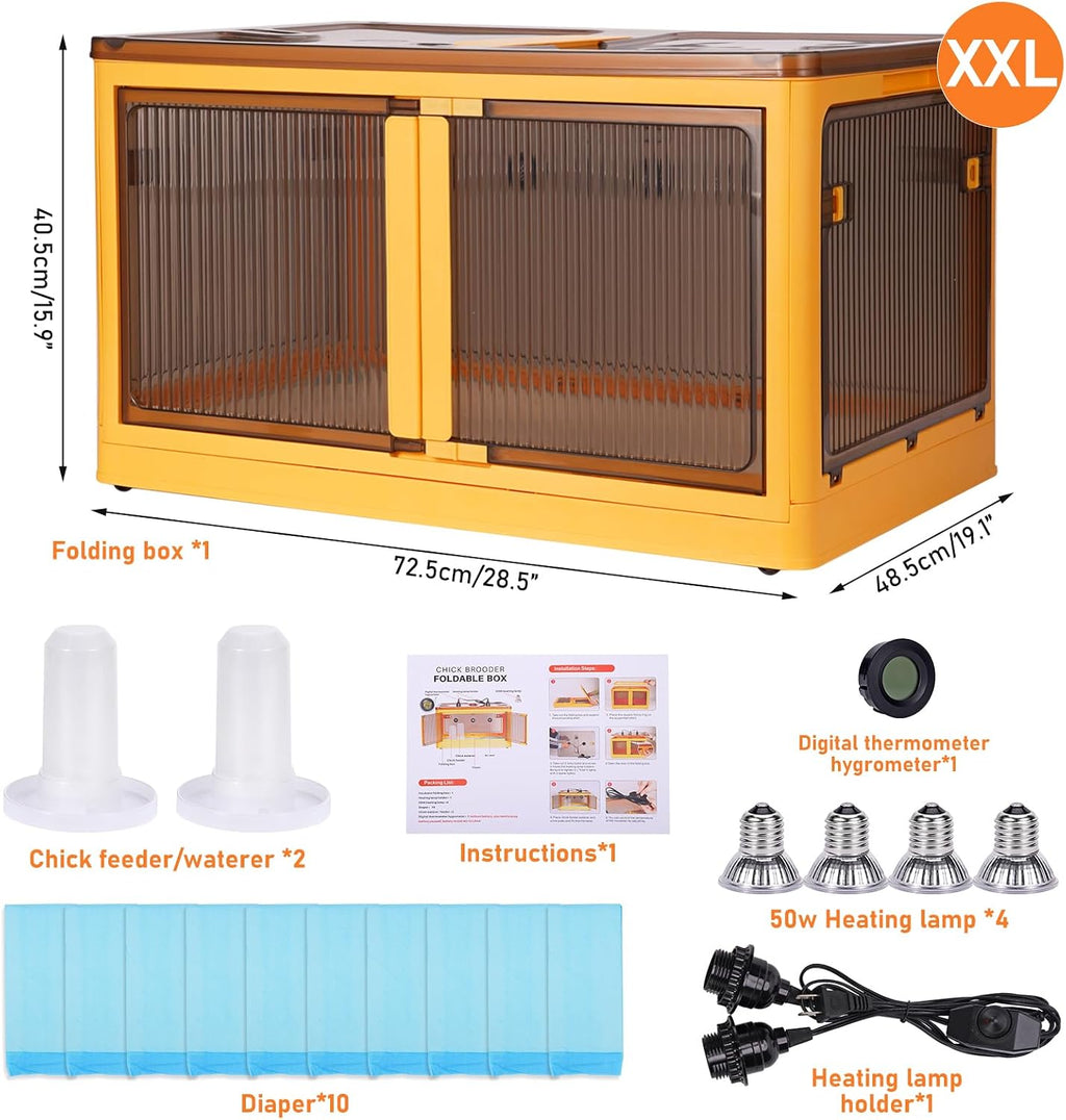 Chicken Brooder Box for Chicks Starter Kit, Larger Chicken Brooder Heater Warms up to 30 Chicks, Poultry Breeding Box