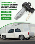 Door Handle & Ignition Switch Lock Cylinders Fit for Chevy C1500, for GMC