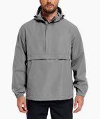Men's Breathable Pullover Rain Jacket Shell Waterproof Raincoat