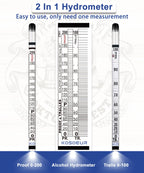 Hydrometer Alcohol Meter Kit, Hydrometer Alcohol 0-200 Proof and Tralle, Alcohol Tester for Liquor, Alcohol