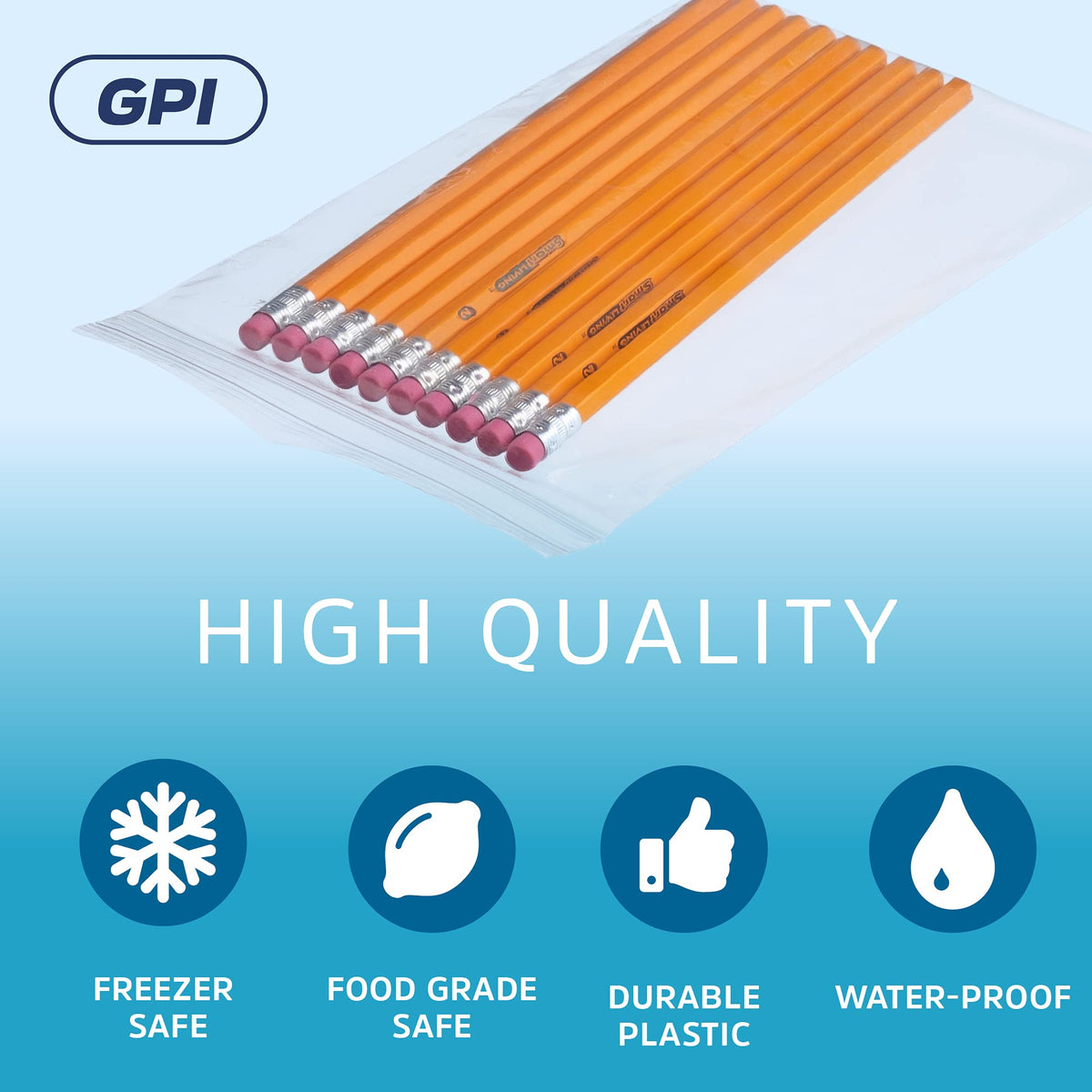 5" x 8" Reclosable Zip Bags, 4,000 Count - with Hang-Hole for Display - GPI