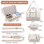 Large Weekender Bag for Women Travel: 3PCS Duffel Bag with Shoe Compartment