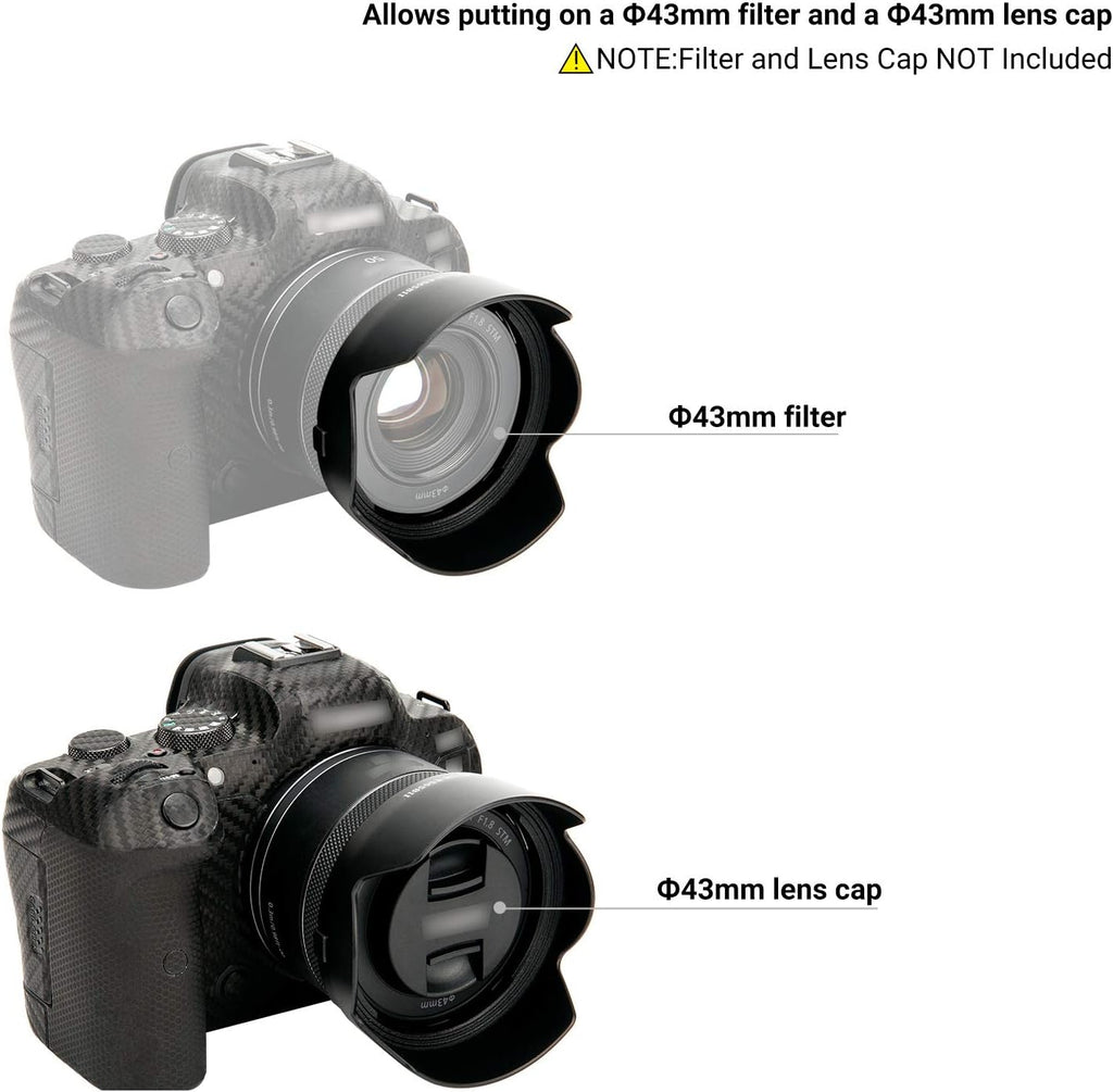 Tulip Flower Lens Hood for Canon RF 50mm f/1.8 STM on EOS R6 R5 RP R Camera, Reversible Lens Shade Replace Canon