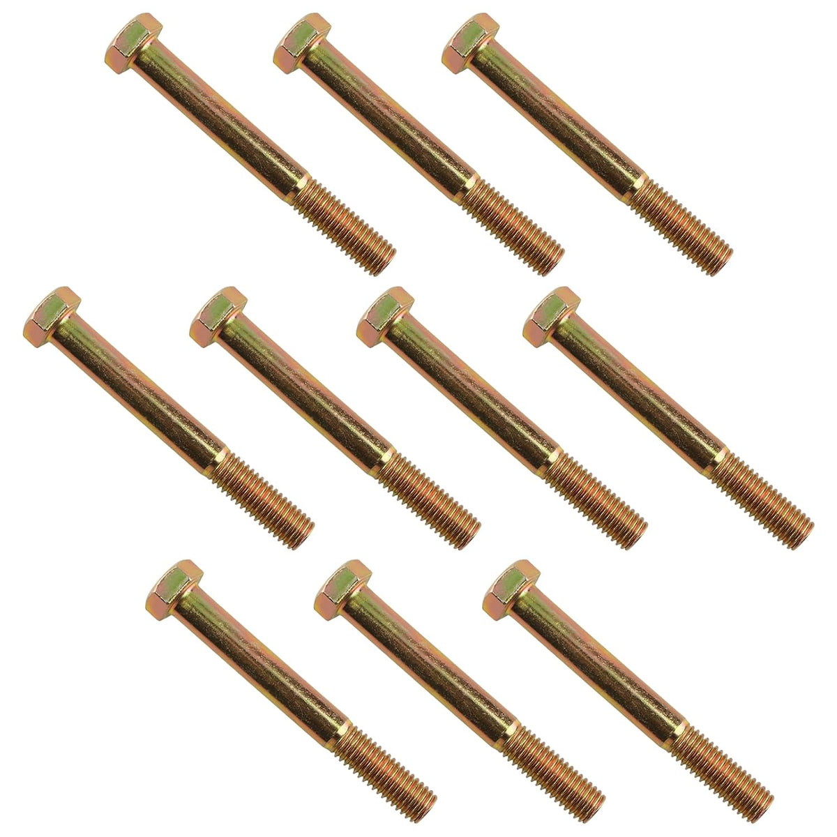 1/2-13 x 4 Grade 8 Hex Cap Coarse Large Bolts- 10 Pcs
