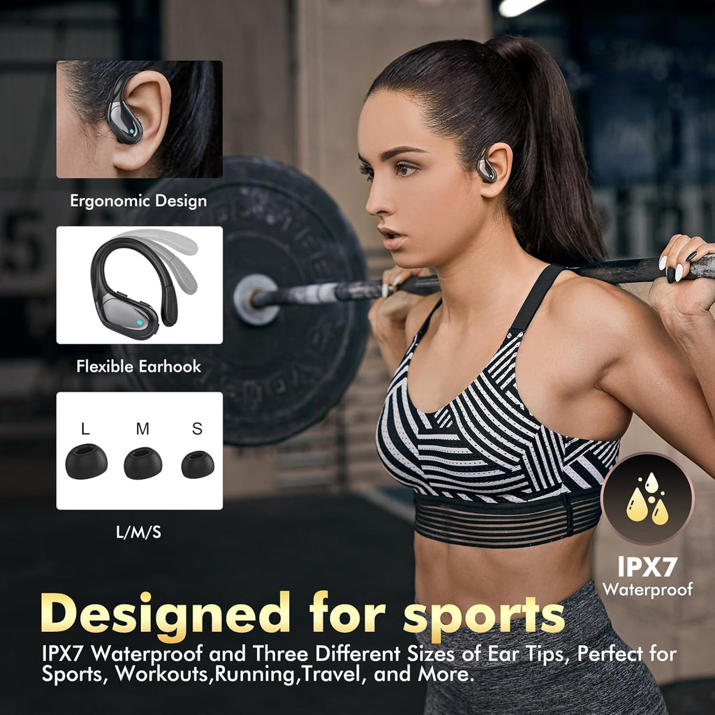 Wireless Earbuds Bluetooth Headphones 80hrs Playback Ear Buds Power Display with Noise Canceling Mic Headsets for