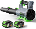 Leaf Blower Cordless, with 2 x 5.0Ah Battery, 560 CFM 160 MPH | 19000 RPM, 36 Mins Runtime, Fast Charger Included