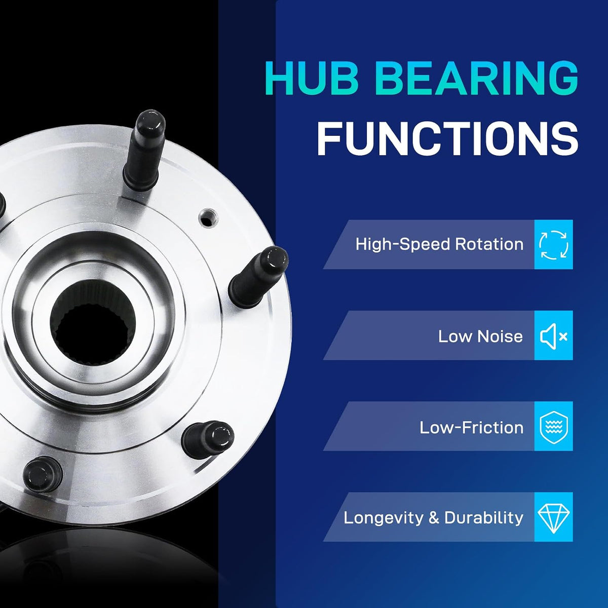 BDELI 4WD Front Wheel Hub Bearing for 99-06 Chevy Silverado Suburban Tahoe