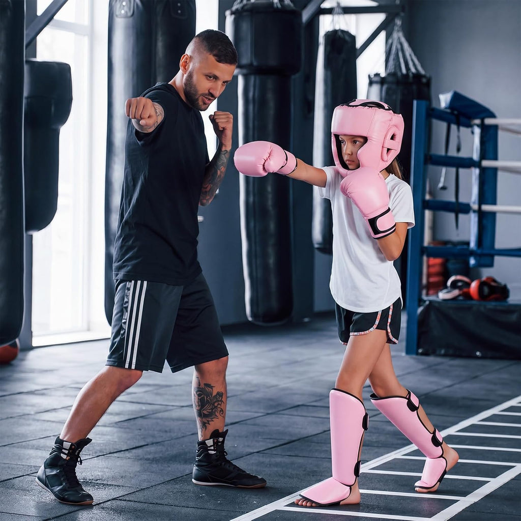 5 Pcs Boxing Guards Set for Kids with Sparring Headgear