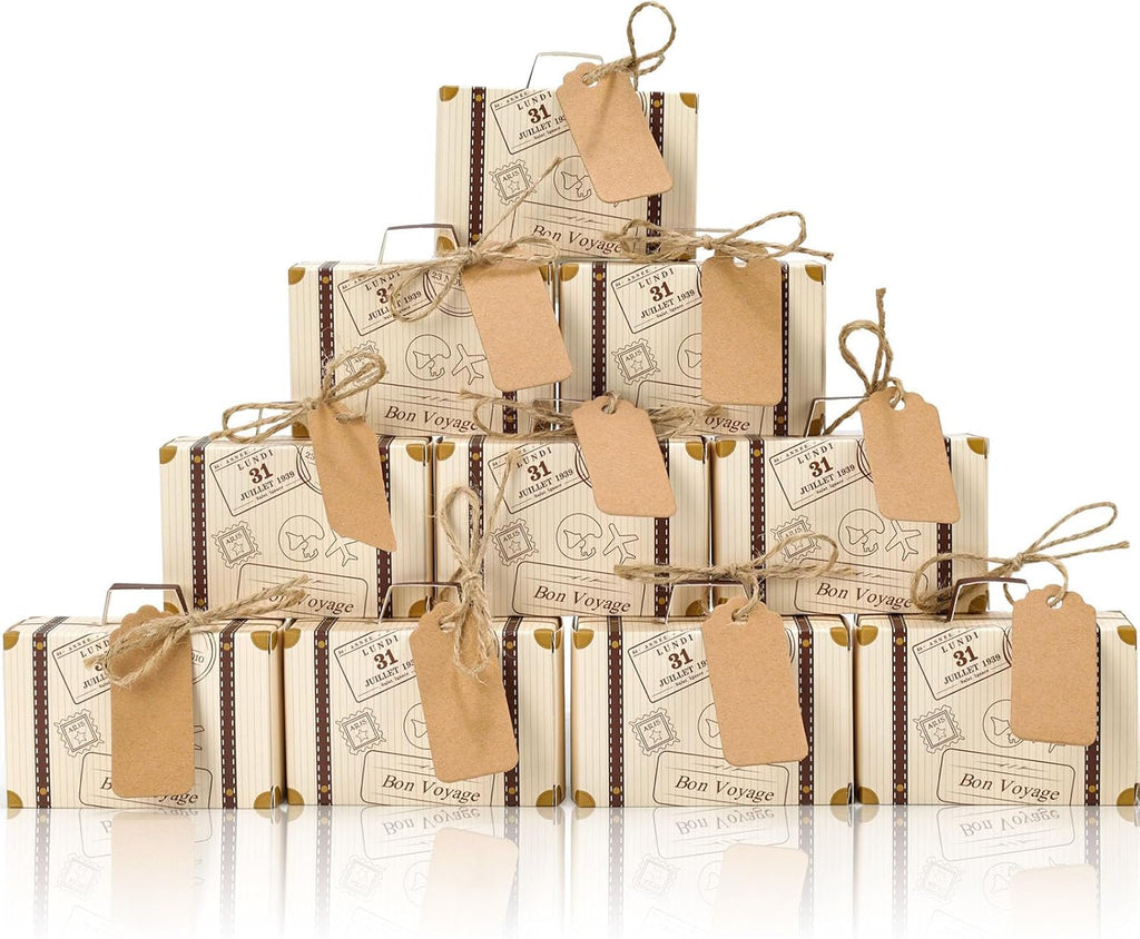 50 PCS Mini Suitcase Party Favor Box, 3x2x1.2 Small Gift Box