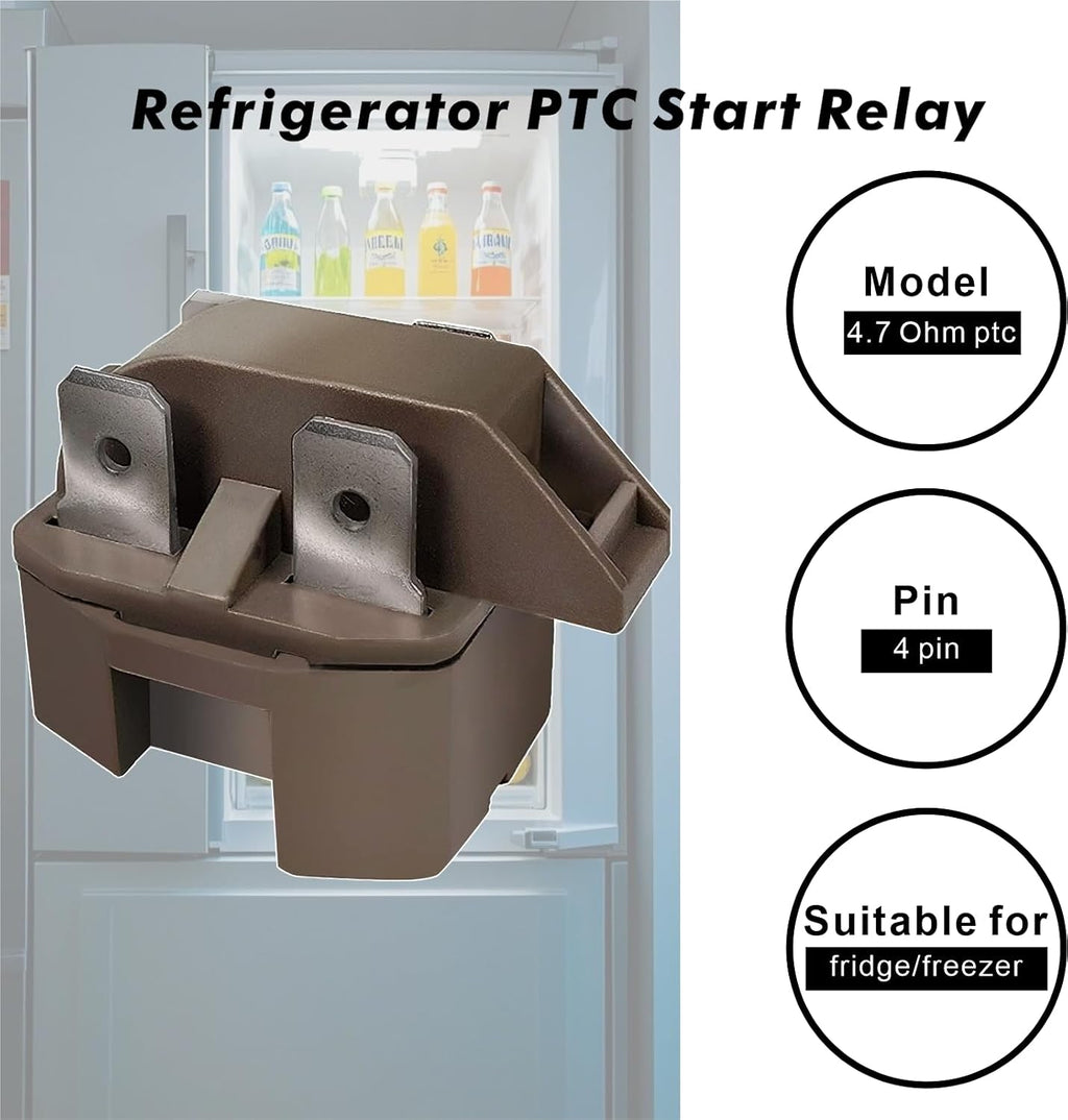 Compressor Start Relay and Overload Protector Kit for Refrigerator Freezer, Compatible with Frigidaire, Gibson, GE