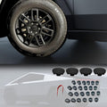 Premium Core Wheel Center Caps (4pcs) & Lug Nut Covers (24pcs) for Tesla Cybertruck | Compatible with All-Season Core