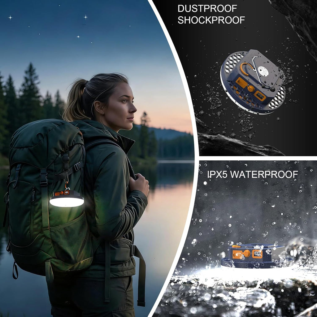 10000mAh 4000LM Flashlight Portable LED Camping Lantern Rechargeable Light 30W with Digital Display and Magnet , IPX5