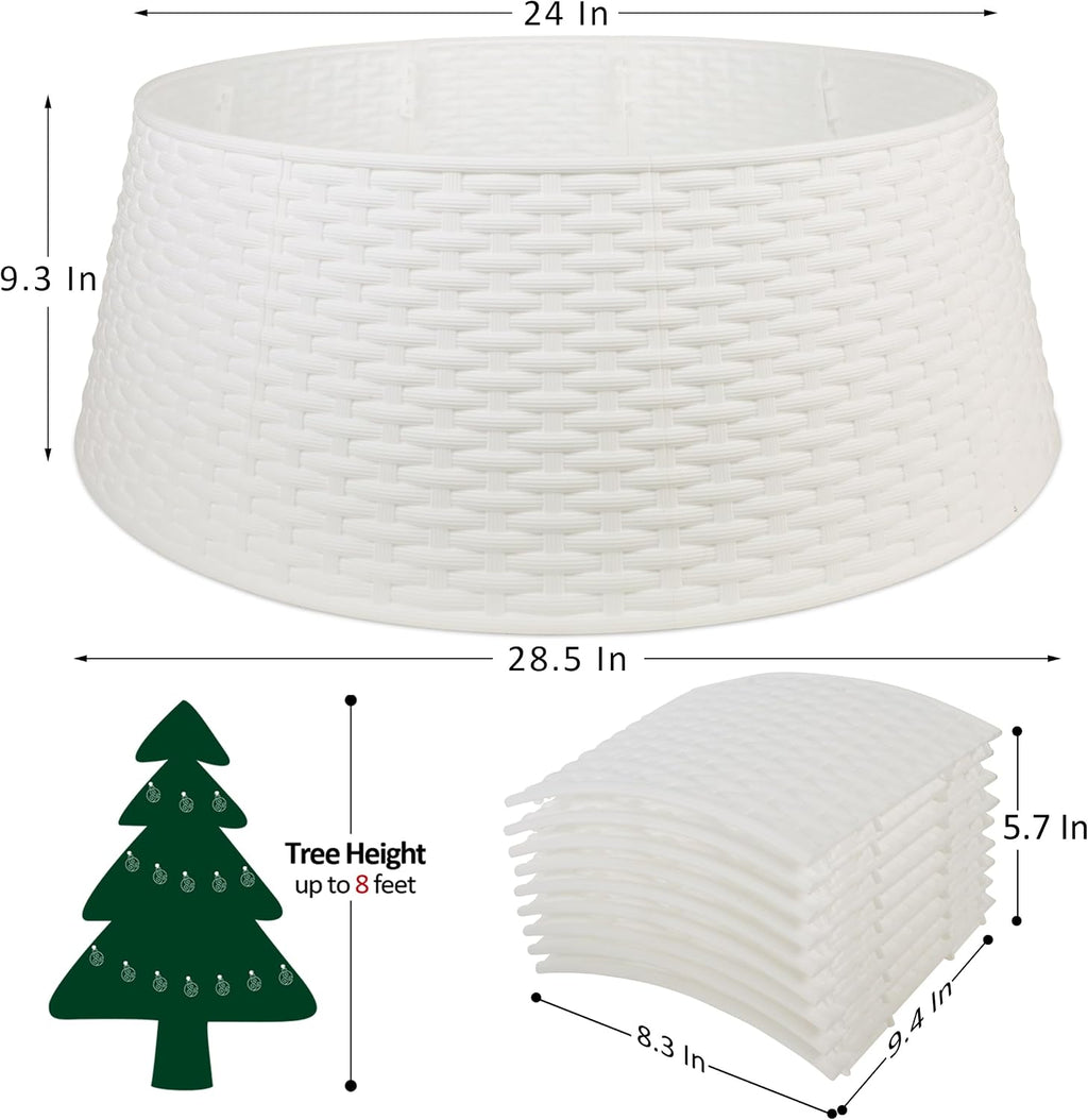 Christmas Tree Ring, 28.5" Plastic Christmas Tree Collar, Christmas Tree Skirt for Artificial Christmas Trees