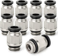 TAILONZ PNEUMATIC Straight 6mm Tube OD x 1/8 Inch G Thread Push to Connect Fitting with Sealing Ring PCG6-01 (Pack of 10)