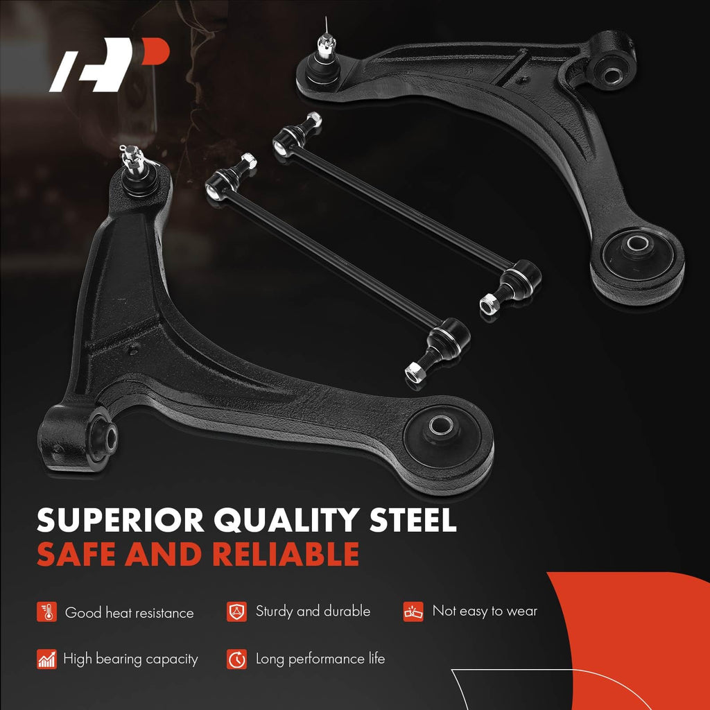 A-Premium 4Pcs Suspension Kit, Front Lower Control Arm, Sway Bar Link