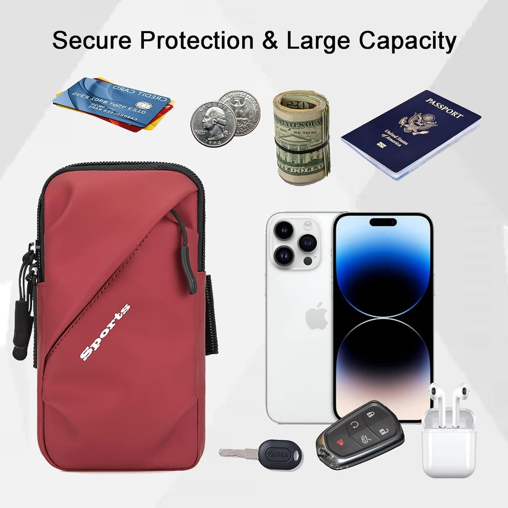 Cell Phone Holder Arm Band, Small Crossbody Shoulder Holsters Bag with Armband, Fits iPhone and All Cell Phones, Use
