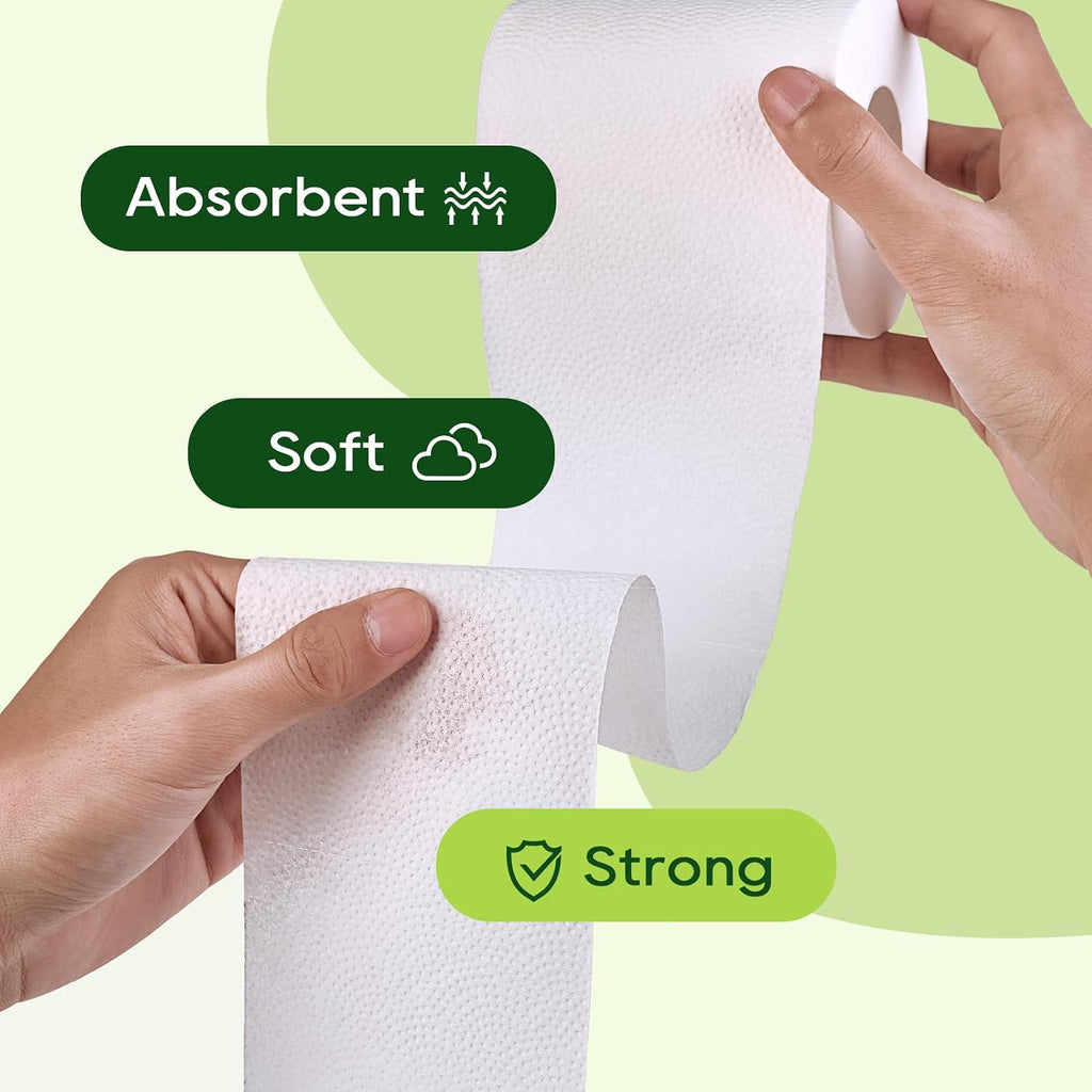 Bamboo Toilet Paper 2 Ply, 24 Double Rolls, 320 Sheets, White