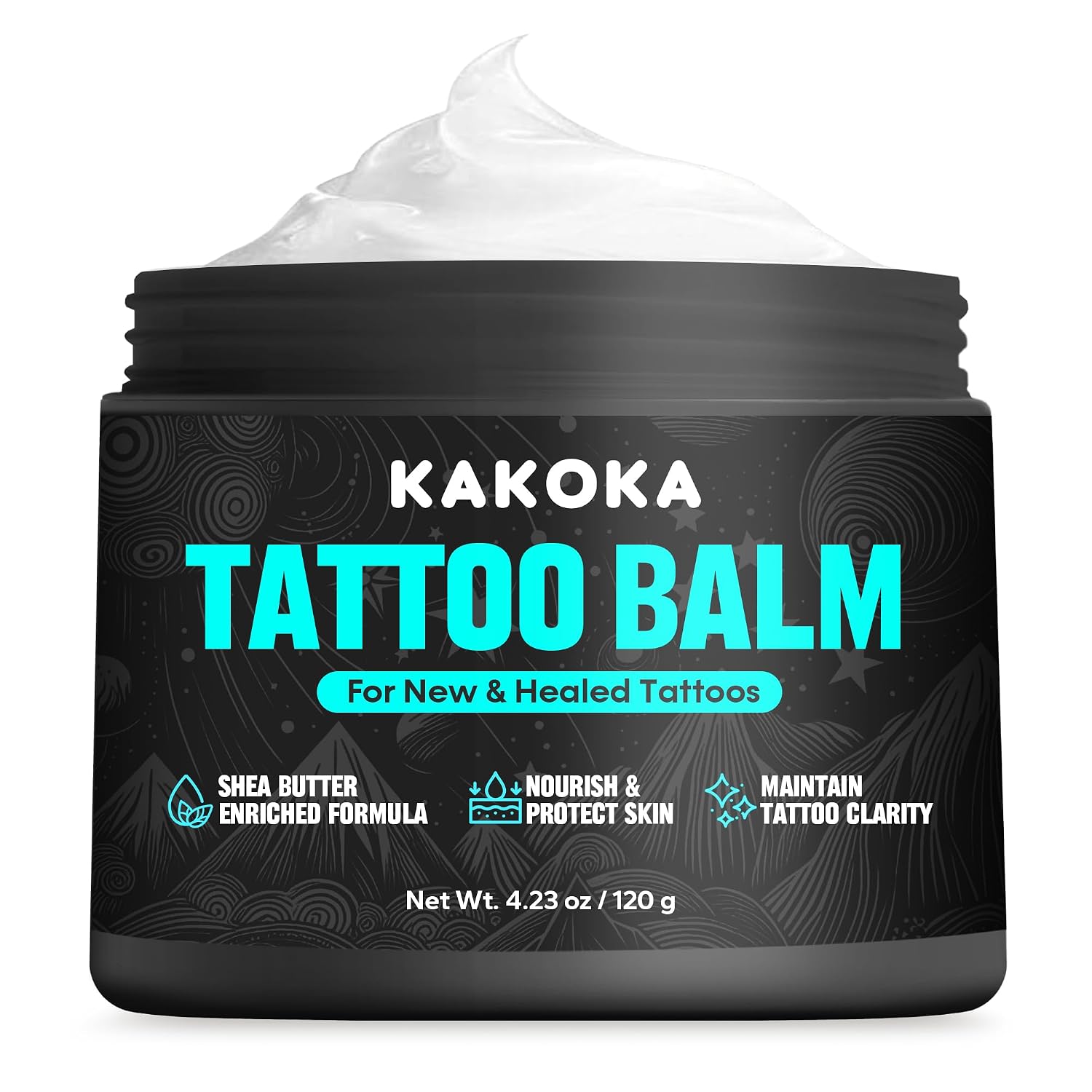 Tattoo Aftercare Balm (4.23 oz), Tattoo Balm, Natural Shea Butter Formula Tattoo Lotion, Nourishing Properties and
