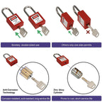 Electrical Lockout Tagout Kit, 3 Keyed Different Safety Padlocks